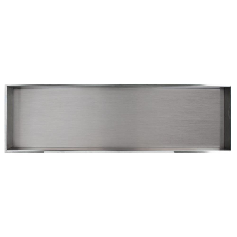 Storage Pod 46.5 in. x 14 in. 18-Gauge Stainless Steel Shower Niche