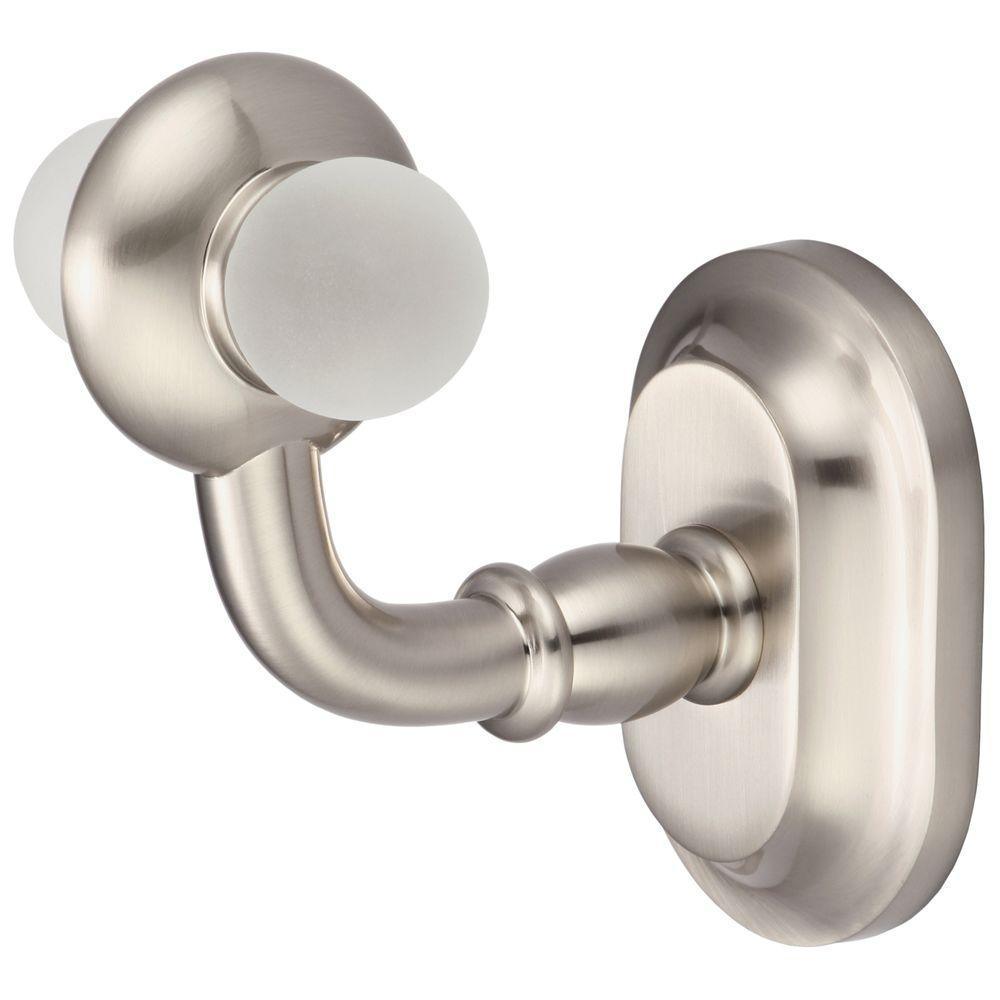 Glass Series Single Robe Hook in Brushed Nickel
