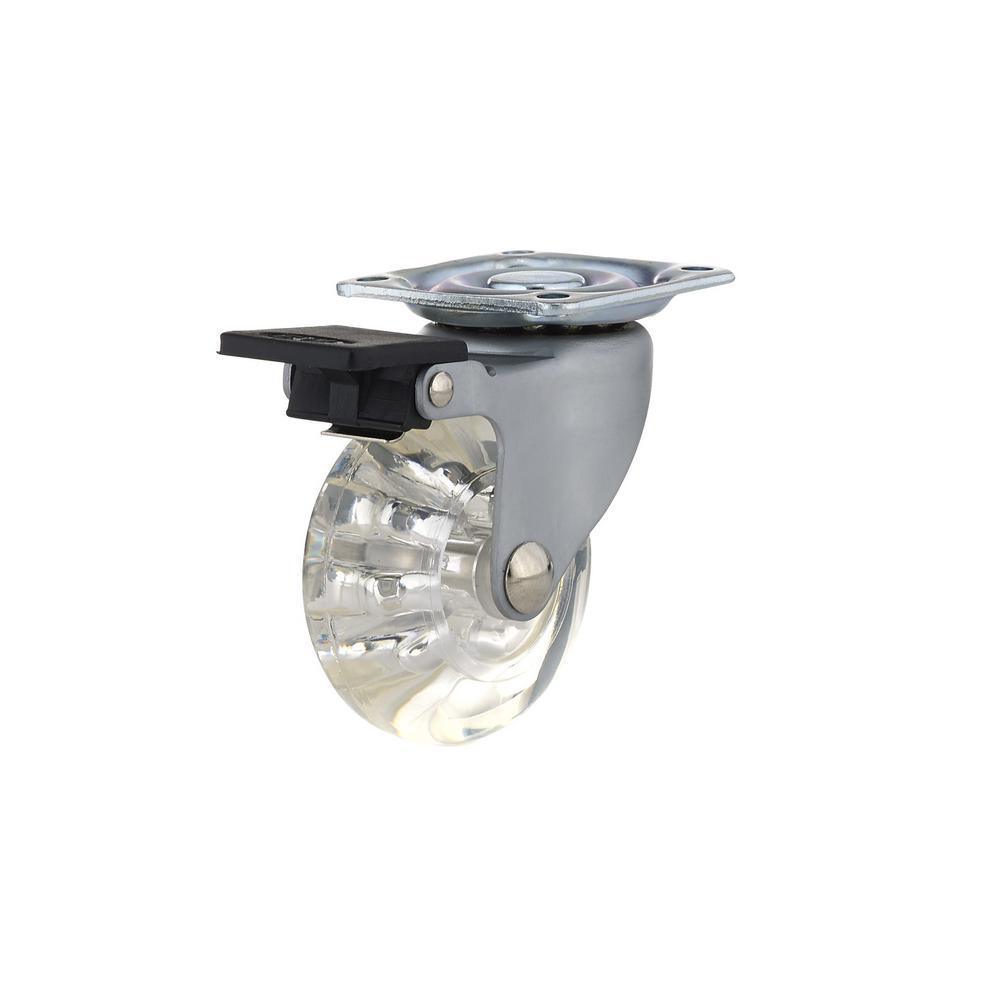 50 mm Clear Plate and Brake Caster