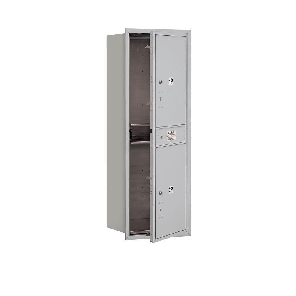 41 in. H x 16 3/4 in. W - Parcel Locker - 2 PL5's - Aluminum - Front Loading 4C Horizontal Mailbox
