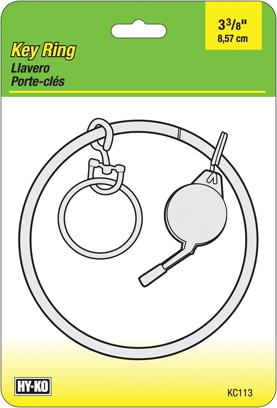 Hy-Ko KC113 Key Ring, 5.5 in H x 3.75 in W x 0.71 in D Dimensions, Brass