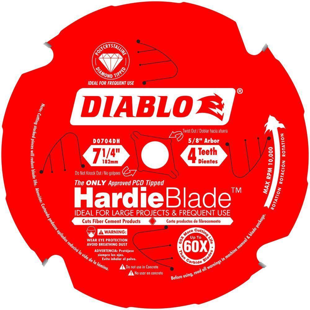 7-1/4 in. x 4-Teeth Polycrystalline Diamond (PCD) Tipped James Hardie/Fiber Cement Saw Blade