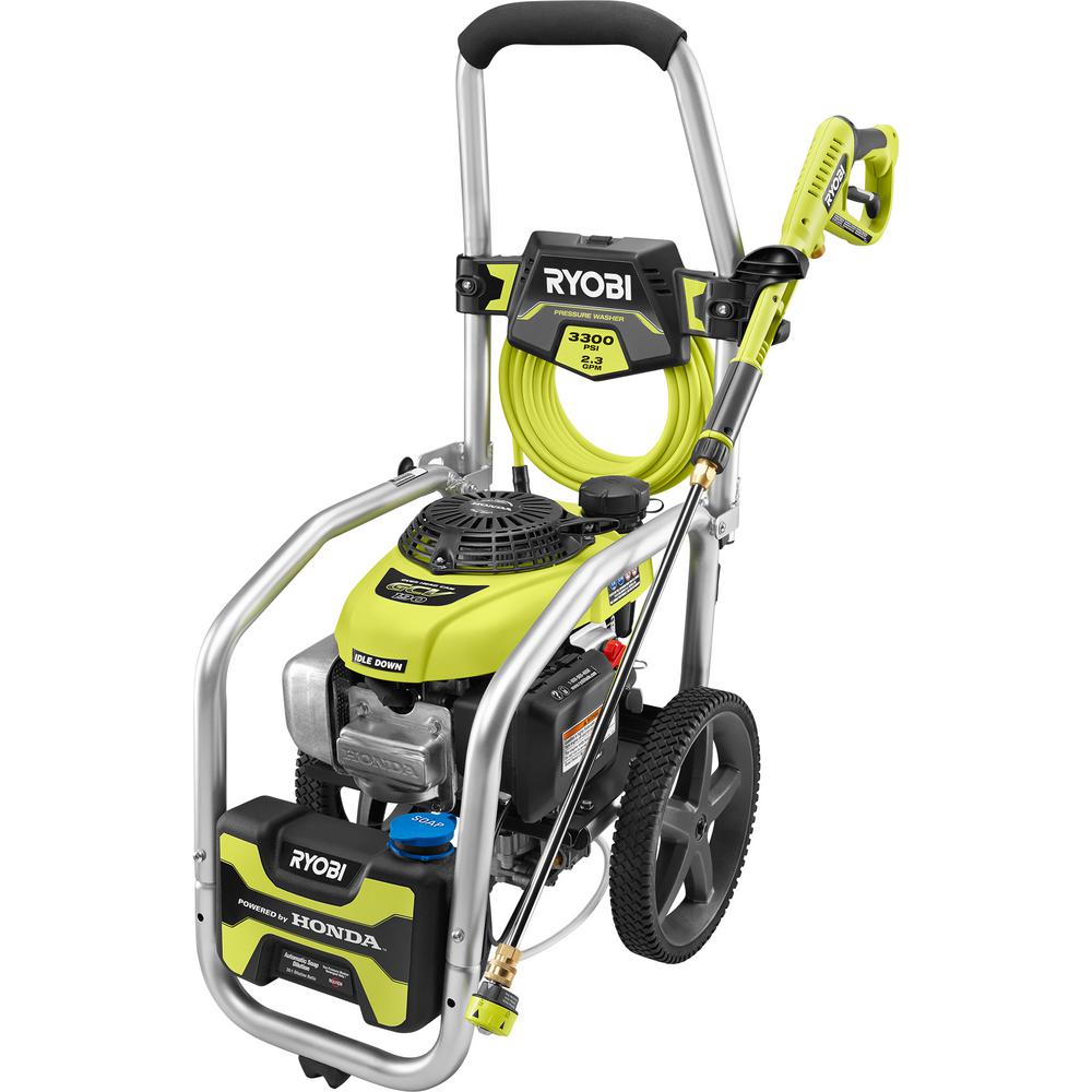 RYOBI 3300 PSI 2.3 GPM Cold Water Gas Pressure Washer with Honda GCV190 Idle Down