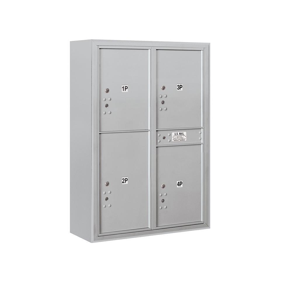 3800 Horizontal Series 4-Parcel Locker Surface Mount Mailbox