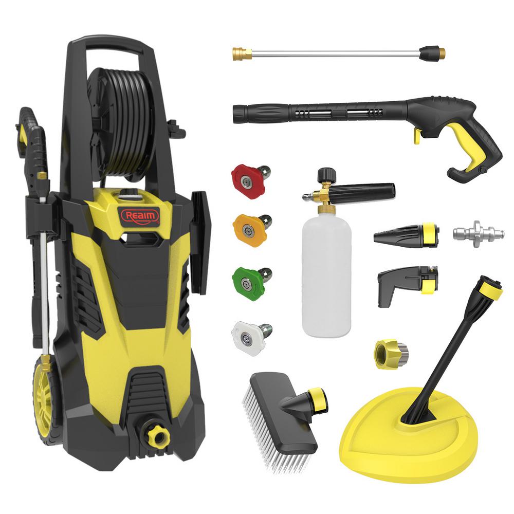 Realm 2450 PSI 1.75 GPM 14.5 Amp Cold Water Electric Pressure Washer in Yellow Black (Deluxe Edition)