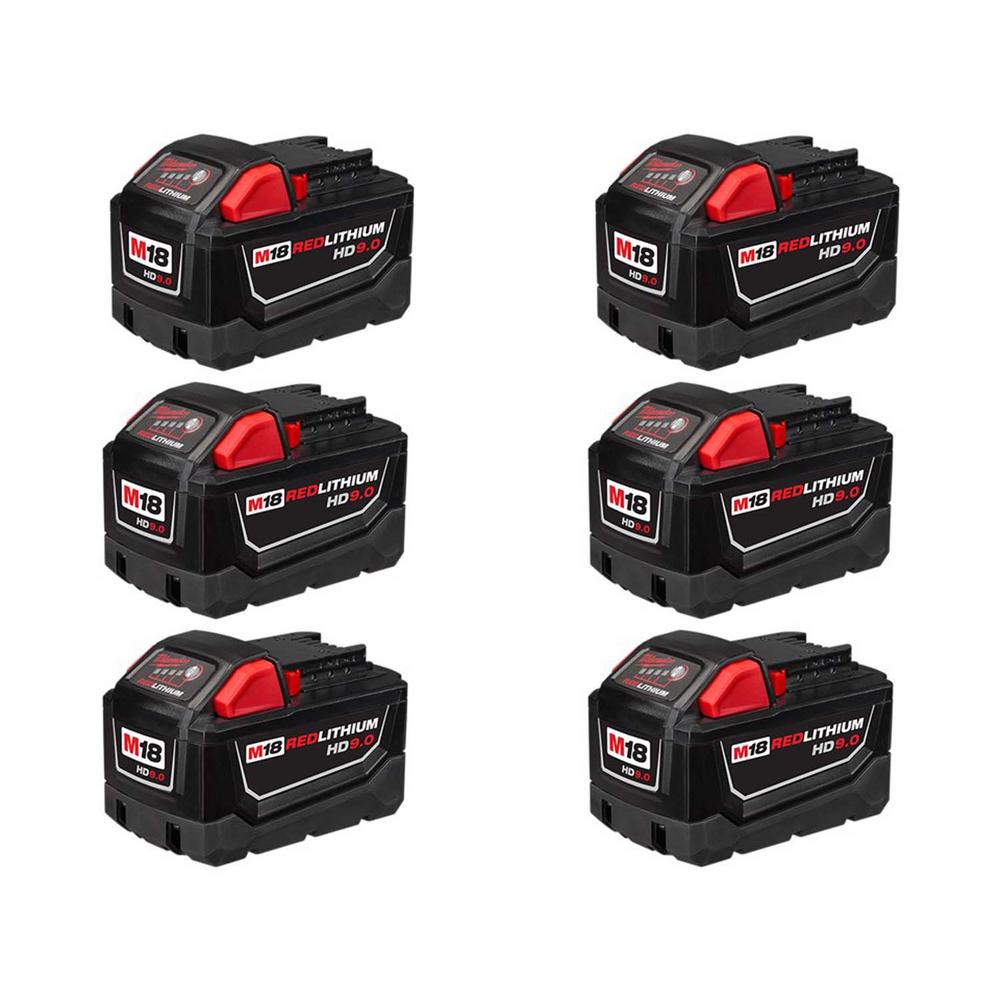 M18 18-Volt Lithium-Ion High Demand Battery Pack 9.0Ah (6-Pack)