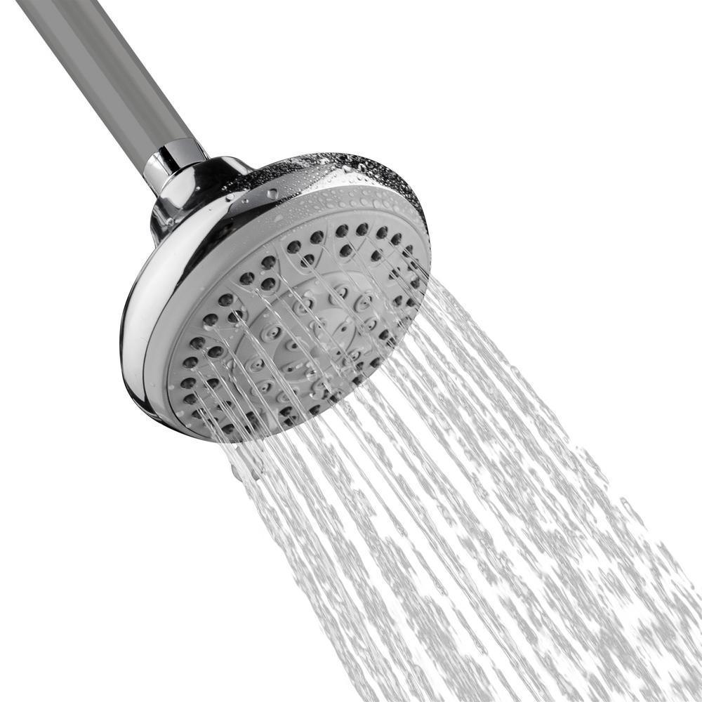 3-Spray 4 in. Single Wall Mount Fixed Adjustable Shower Head in Chrome