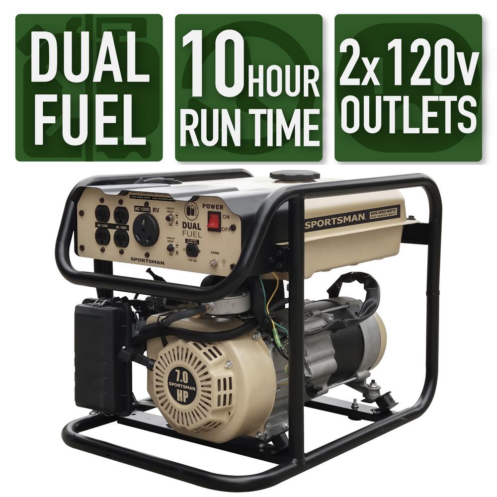 Sportsman 4000-Watt Recoil Start Dual Fuel Portable Generator