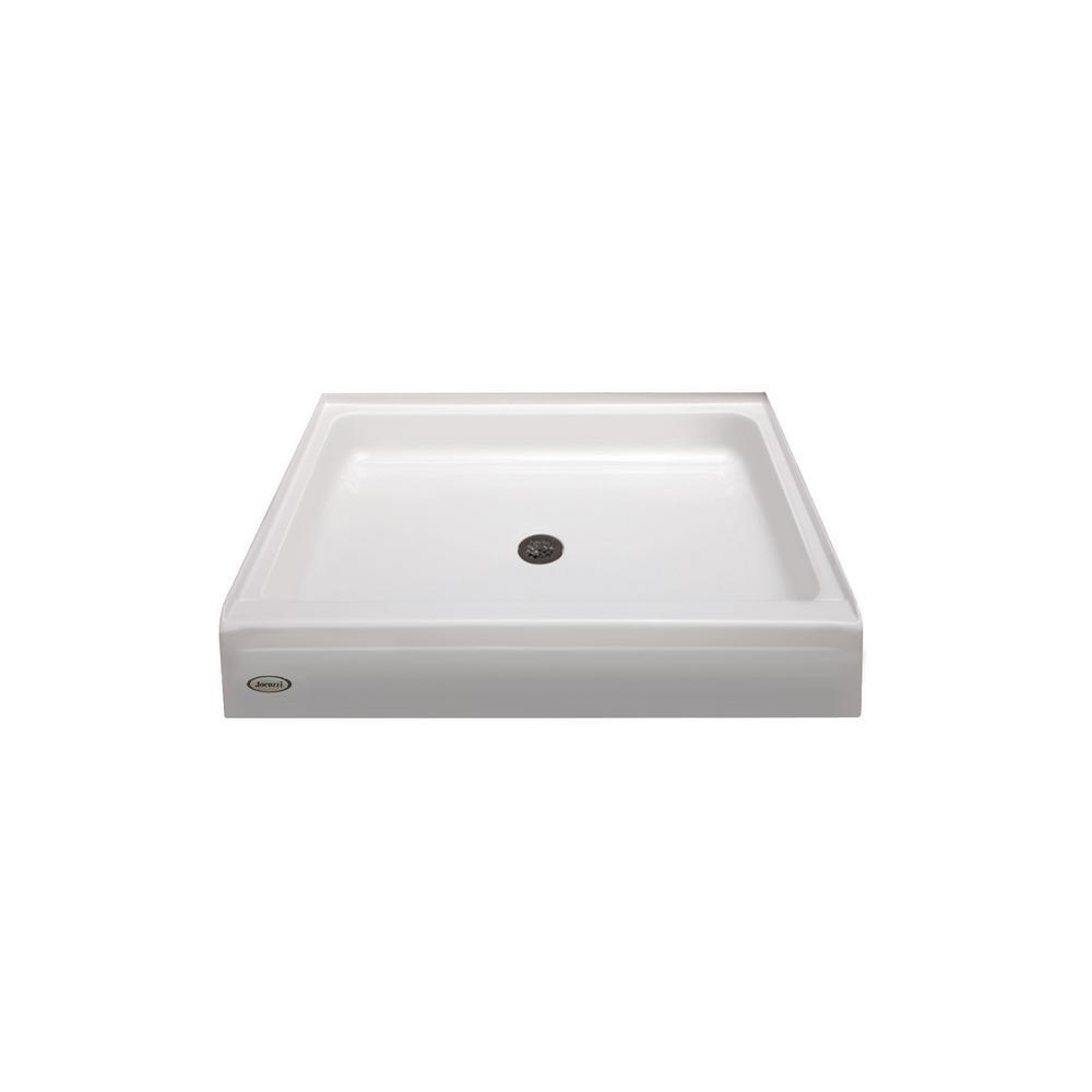 36 in. x 36 in. Center Drain 6 in. Shower Base in White