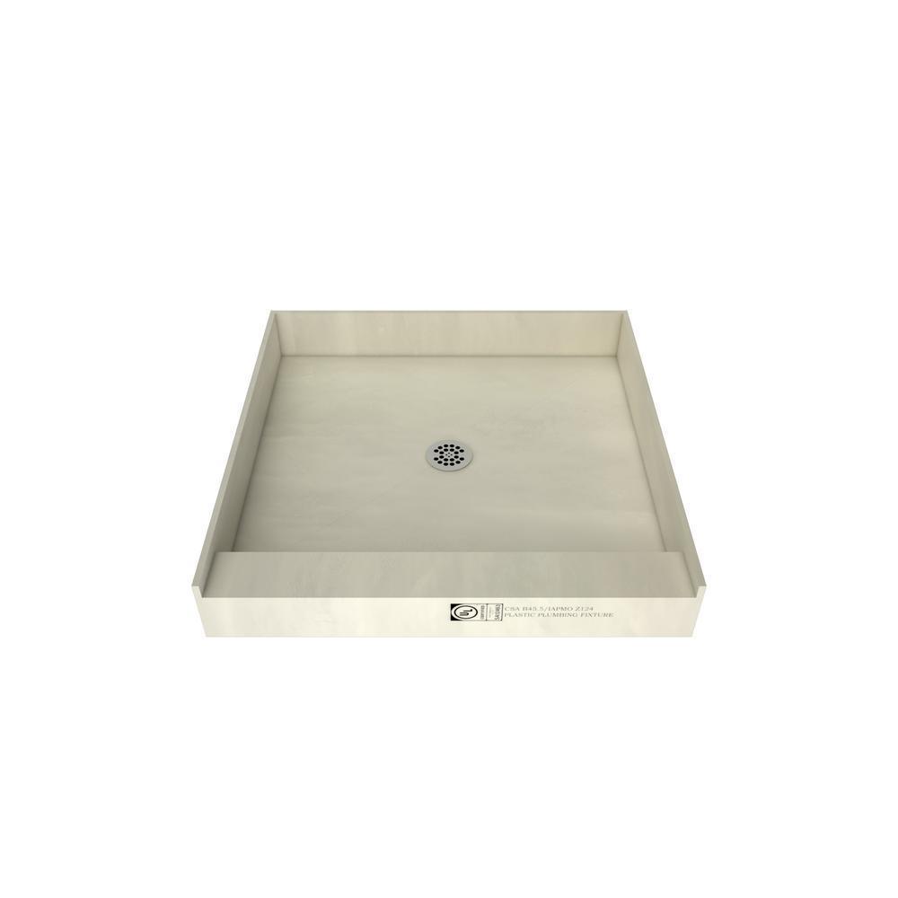 Redi Base 32 in. x 32 in. Single Threshold Shower Base with Center Drain and Polished Chrome Drain Plate