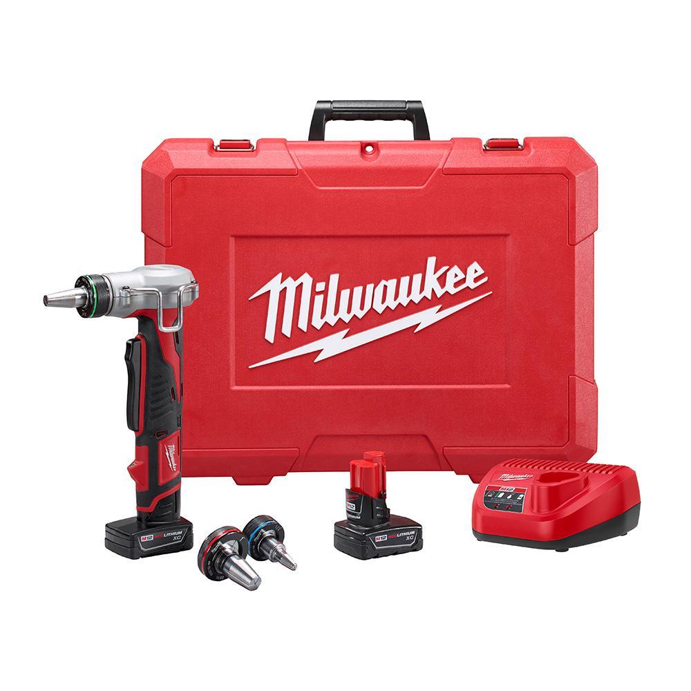 M12 12-Volt Lithium-Ion Cordless ProPEX Expansion Tool Kit with Two 3.0 Ah Batteries, 3 Expansion Heads and Hard Case