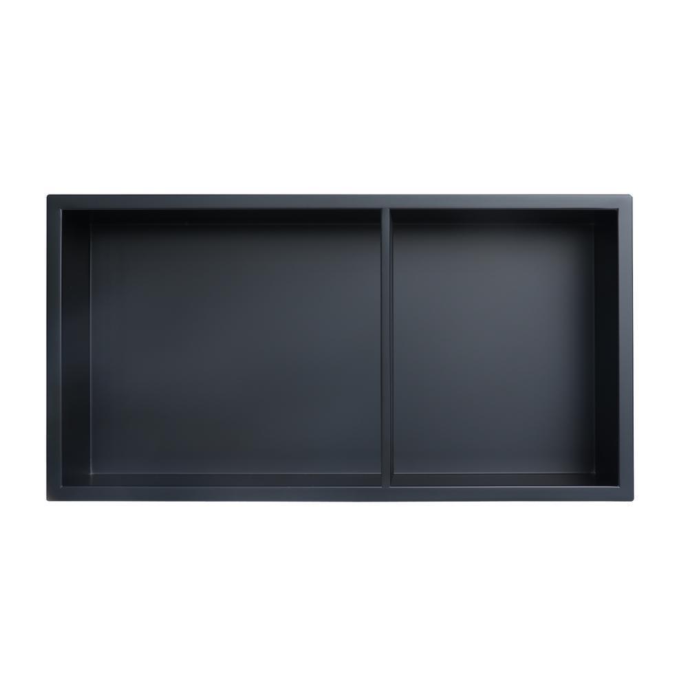Showroom Series 12 in. x 24 in. Niche with Shelf in Matte Black