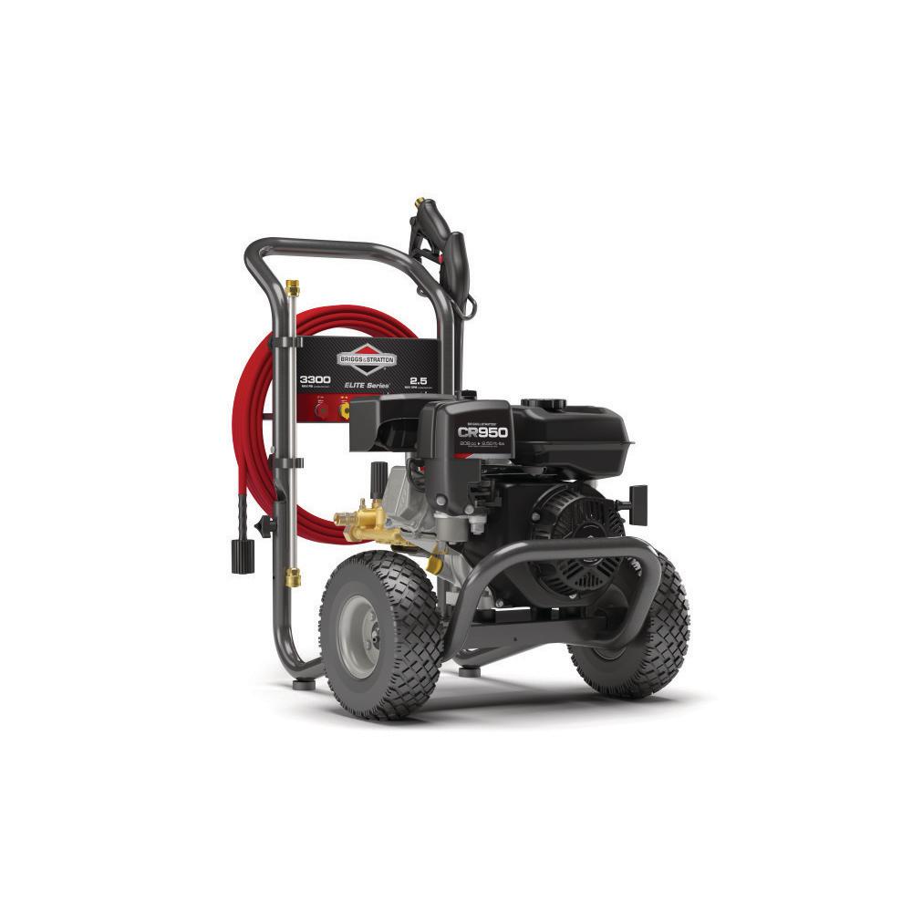 BRIGGS 3300 PSI 2.5 GPM Cold Water Gas Pressure Washer with Horizontal Shaft Briggs CR950 OHV Engine and Triplex Pump