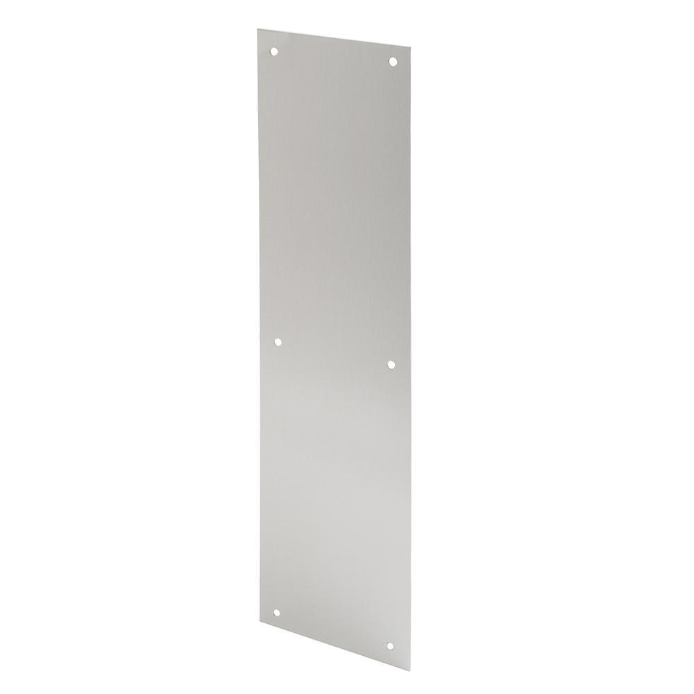 4 in. x 16 in., Aluminum, Satin, Push Plate