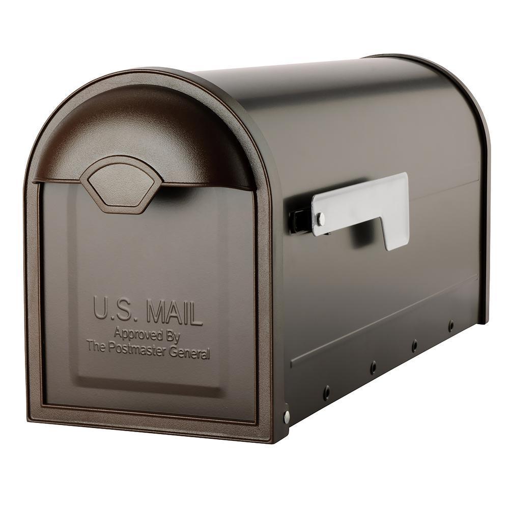 Winston Rubbed Bronze Post Mount Mailbox