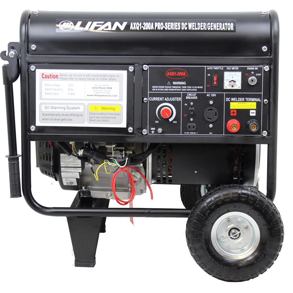 LIFAN Pro-Series WeldPro Portable 200A DC Arc Welder with 4,500/4,000-Watt Generator Gas Powered Portable Generator