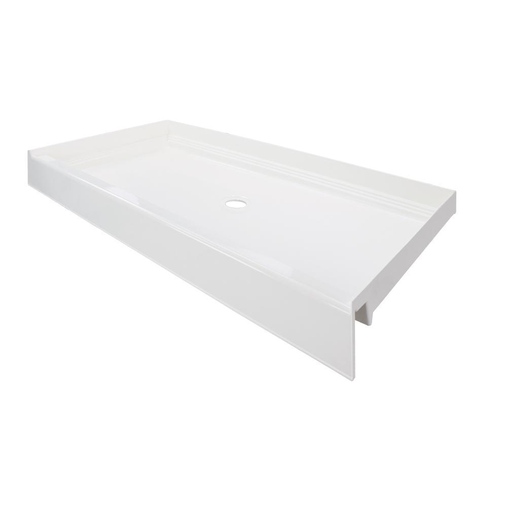 T3 34 in. x 60 in. Single Threshold Shower Base in White