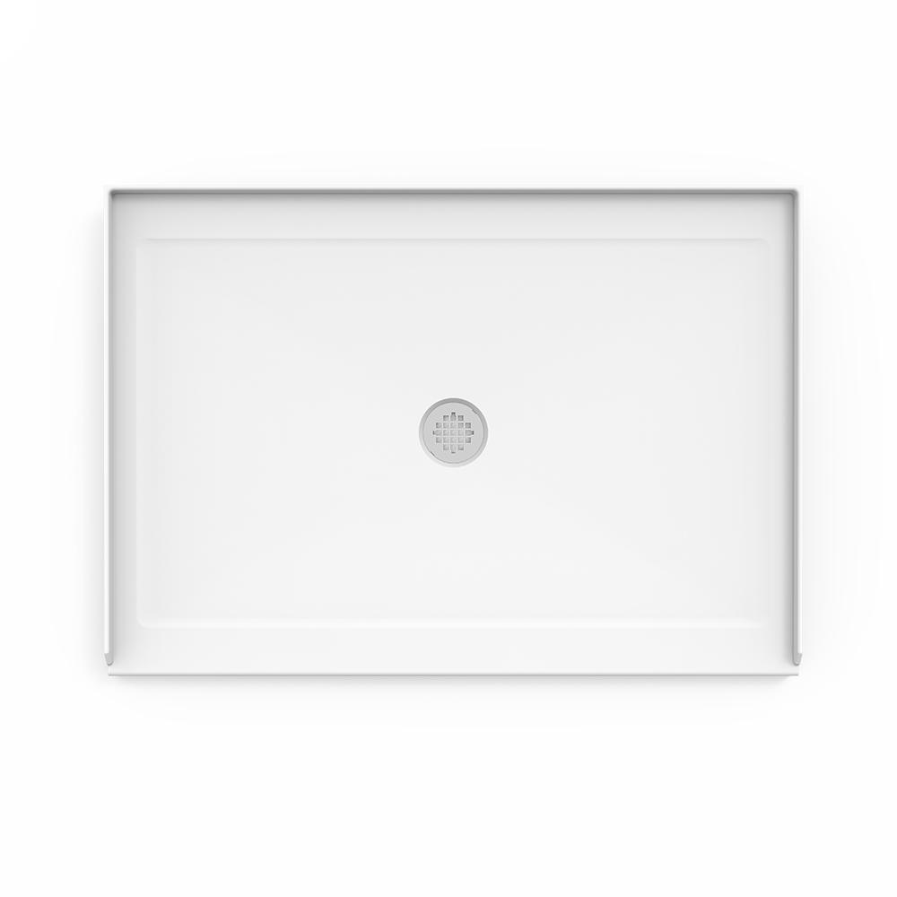 48 in. x 32 in. Center Drain 2 in. Shower Base in White