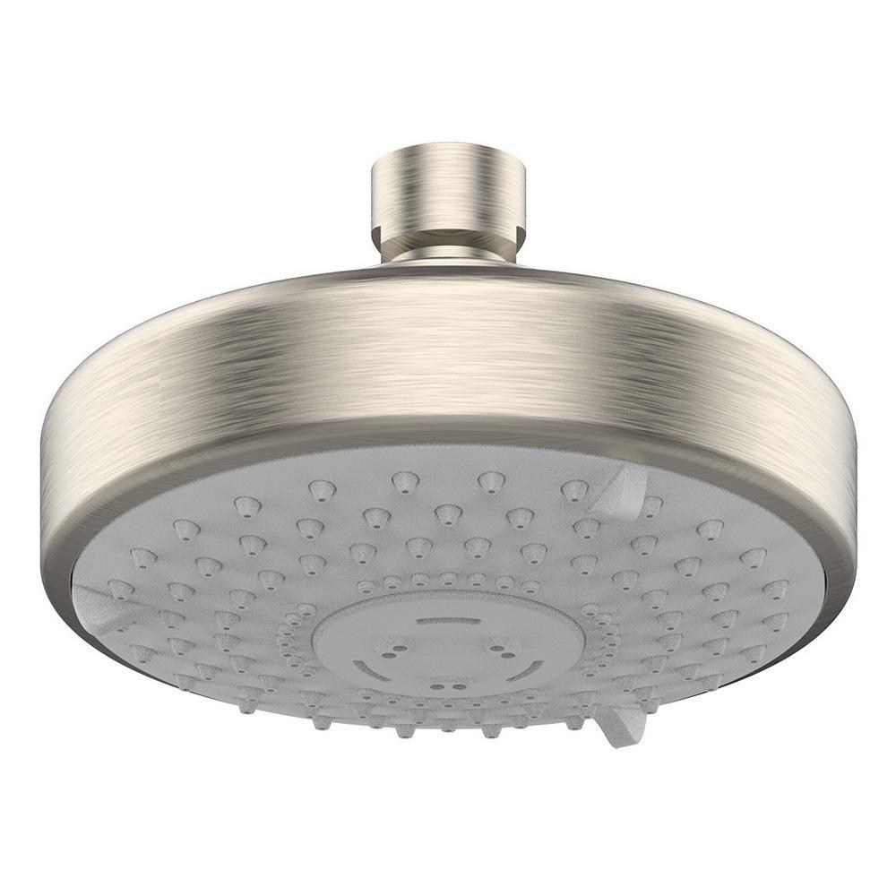 xL Techno 2-Pattern 1.75 GPM 4.72 in. Wall Mount 3S Massage Round Shower Head in Brushed Nickel