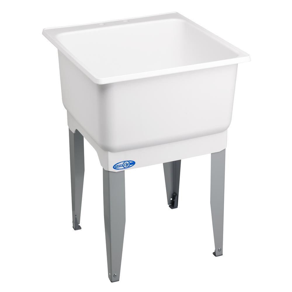 Utilatub 23 in. x 25 in. Polypropylene Floor Mount Laundry Tub