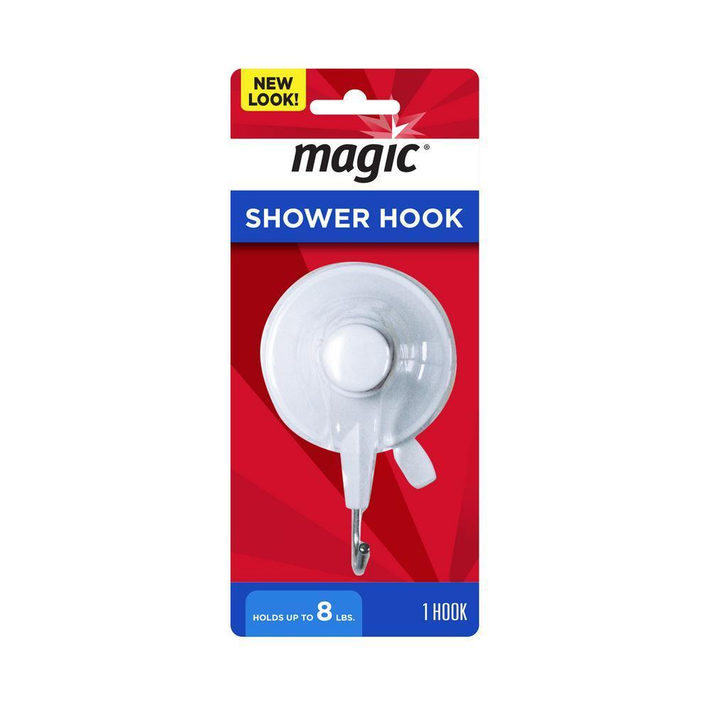 Bath Suction Hook in White/Metal