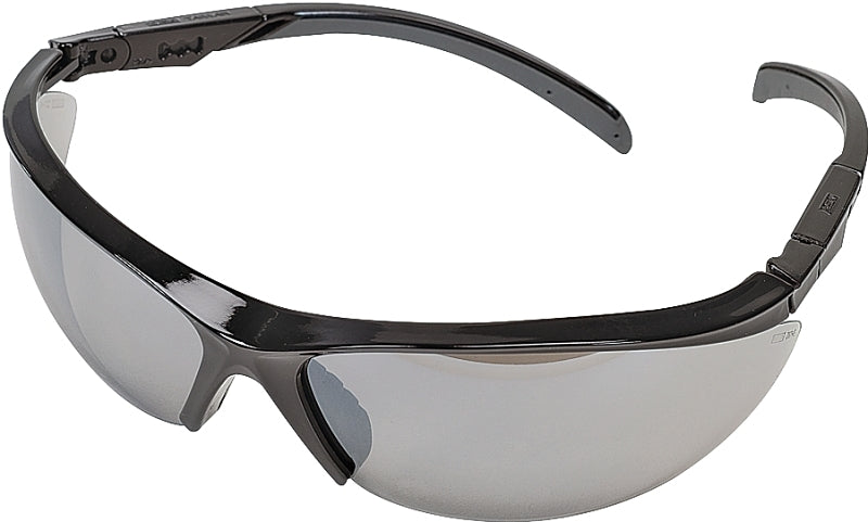 MSA 10083084 Safety Glasses, Gray/Silver Lens, Black Frame, Anti-Fog Lens