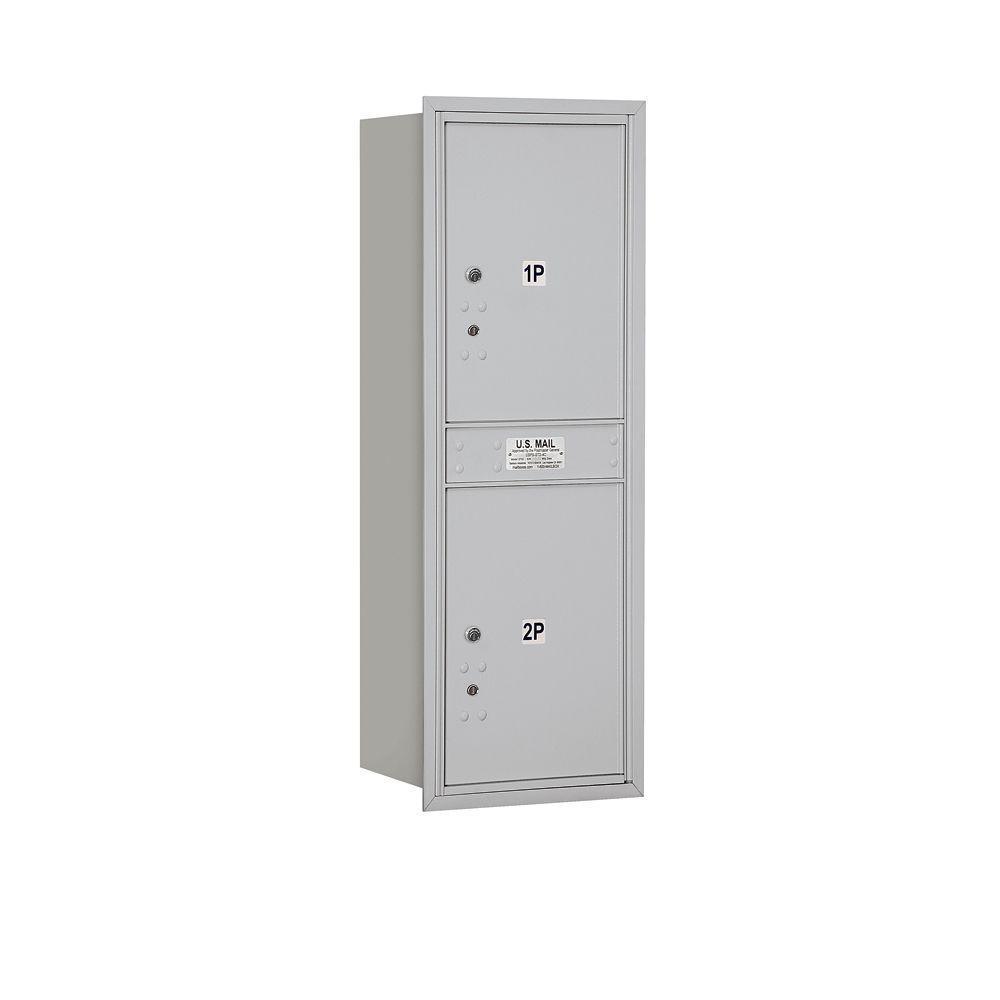41 in. H x 16 3/4 in. W - Parcel Locker - 2 PL5's - Aluminum - Rear Loading 4C Horizontal Mailbox