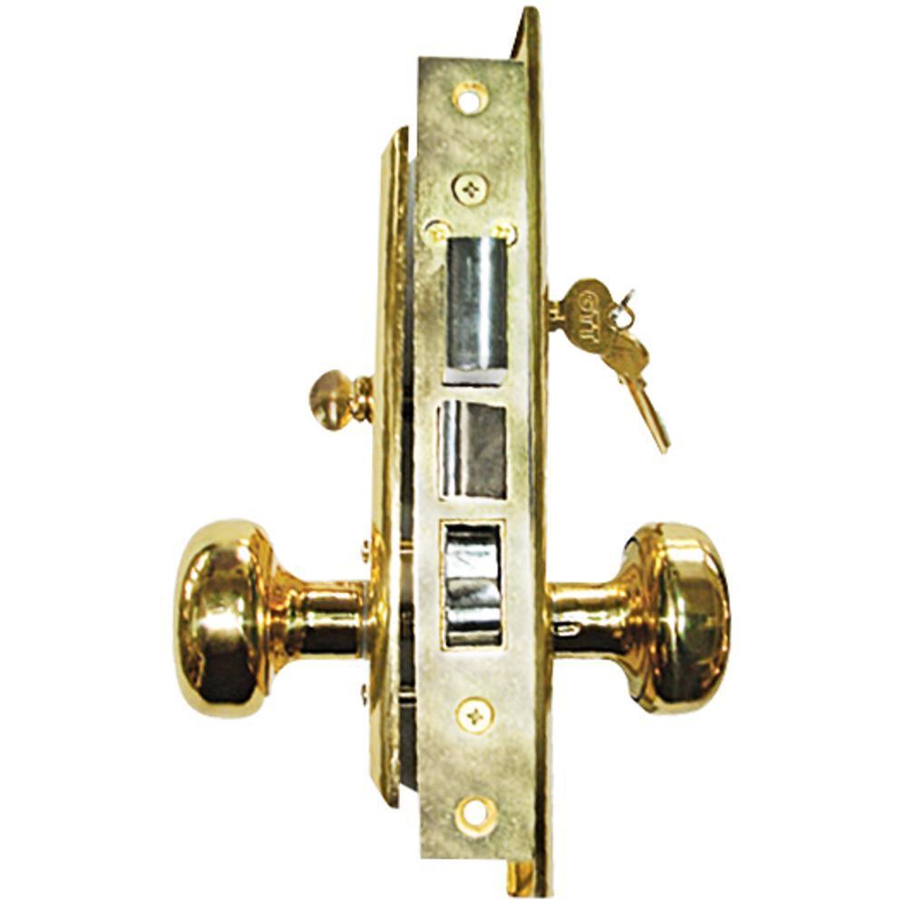 Brass Mortise Entry Right Hand Lock Set with 2-1/2 in. Backset and 2 SC1 Keys