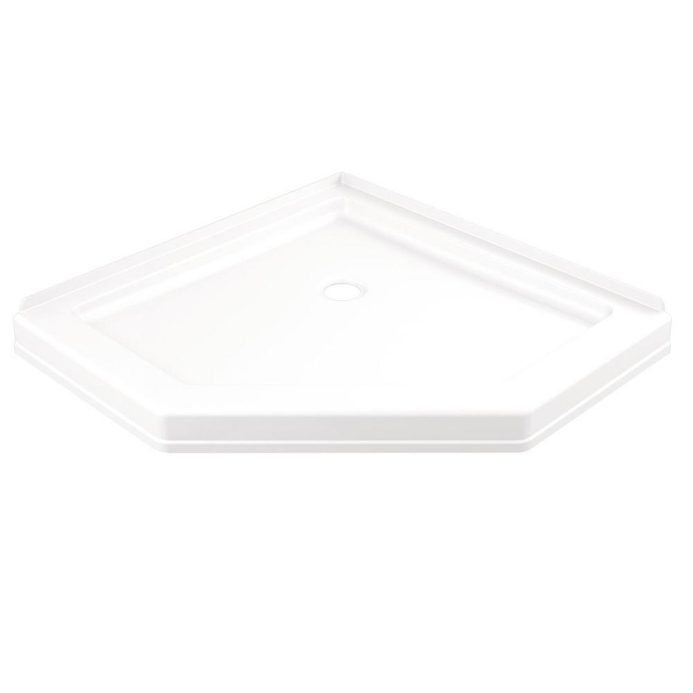 38.25 in. x 38.25 in. Single Threshold Neo Angle Corner Shower Base in White