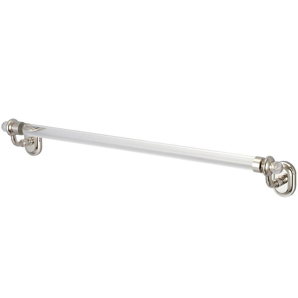 Glass Series 24 in. Towel Bar in Polished Nickel PVD