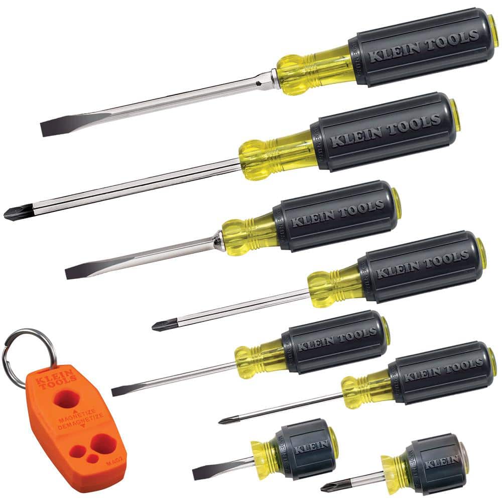 Screwdriver Set Plus Magnetizer, Cushion-Grip, 8-Piece