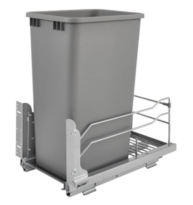 Rev-a-shelf Steel Bottom Mount Waste Container Single 50 Qt with Soft-Close 3 Colors to Choose From 53WC-1550SCDMM Series