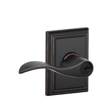 Schlage Keyed Entry Accent Lever Door Lock with Addison Trim