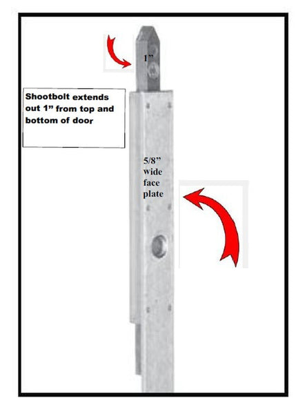 Hoppe 16mm (5/8'' faceplate) Shootbolt gear with (1)'' top & bottom shoot bolt throw for IN- ACTIVE door