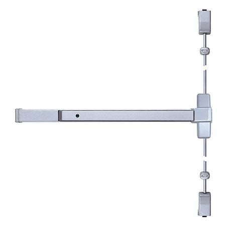 Tell 8400B-416 Heavy-Duty Grade 1 Surface Vertical Rod Panic Bar - 36" 689 Aluminum