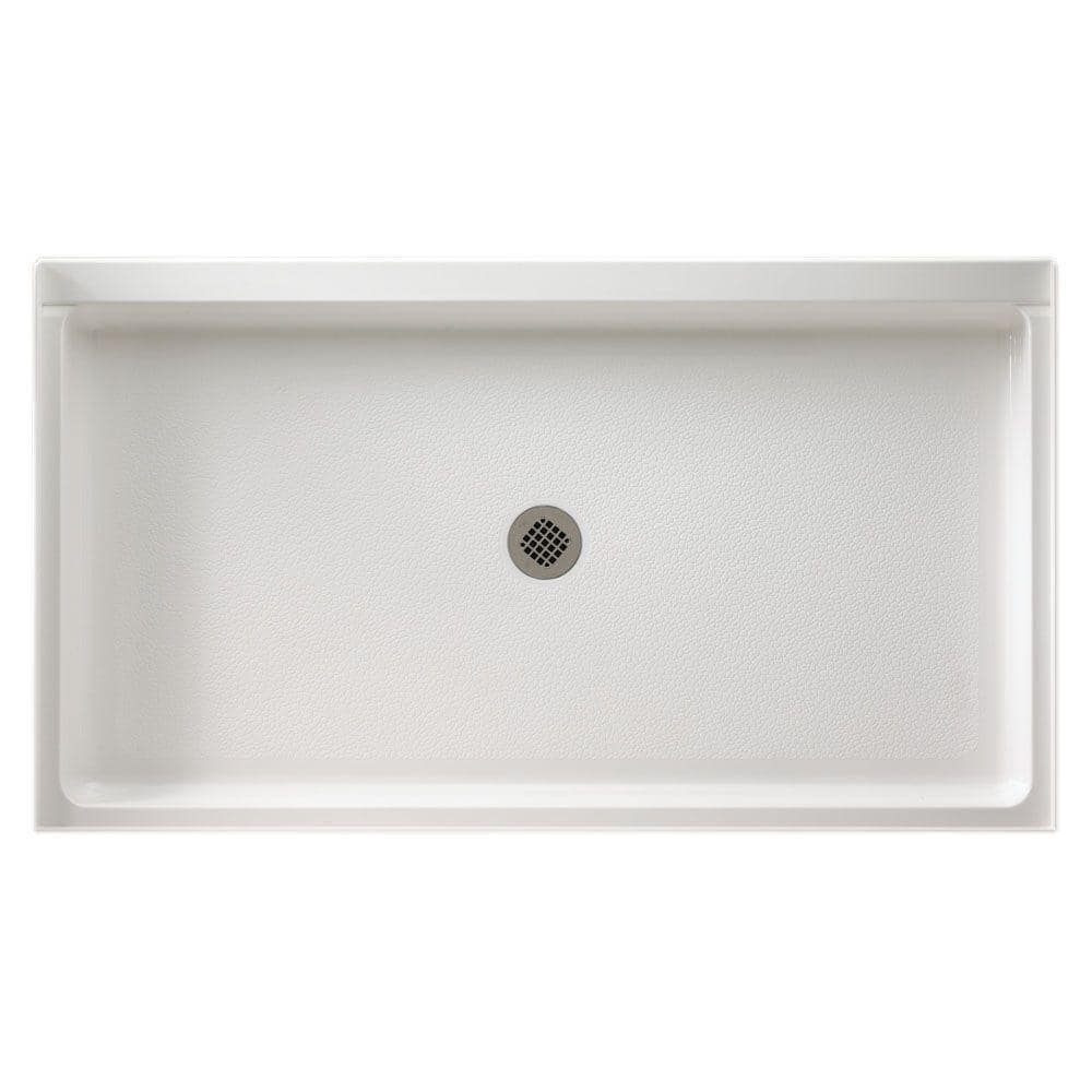 Veritek 32 in. x 60 in. Single Threshold Center Drain Shower Pan in White