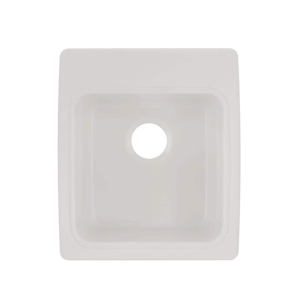 17.3 in. x 20 in. x 10.5 in. Solid Surface Undermount Utility Sink in White